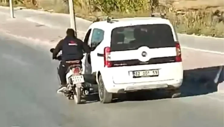 Konya’da Motosiklet Sürücüsünün Tehlikeli Yolculuğu Kamerada