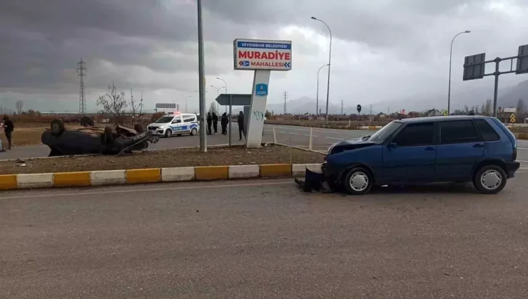 Konya’da İki Otomobil Çarpıştı: 1 Yaralı